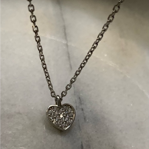 Sterling Silver .925 Heart Pendant Necklace 16”+2” - Picture 2 of 5